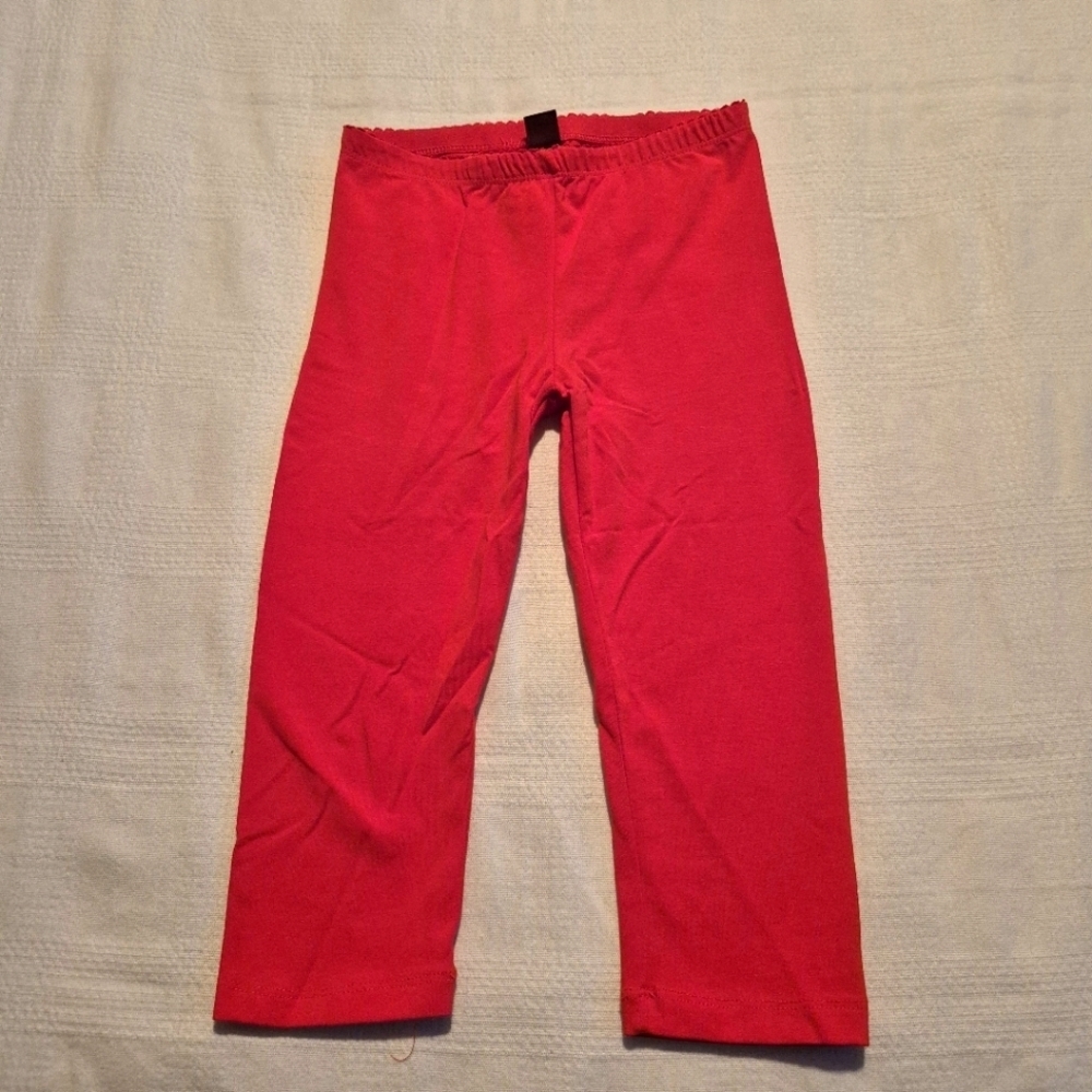 Tea Collection girls size 6 orange with a hint of red cropped leggings EUC